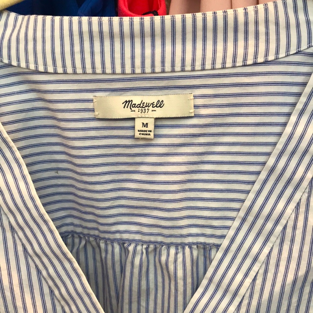 Madewell Blue and White ticking striped shirt